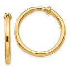 14k 2.5x20mm Polished Tube Hoop Non-pierced Earrings