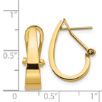 14k 5x18mm Polished Tapered J-Hoop Omega Back Post Earrings