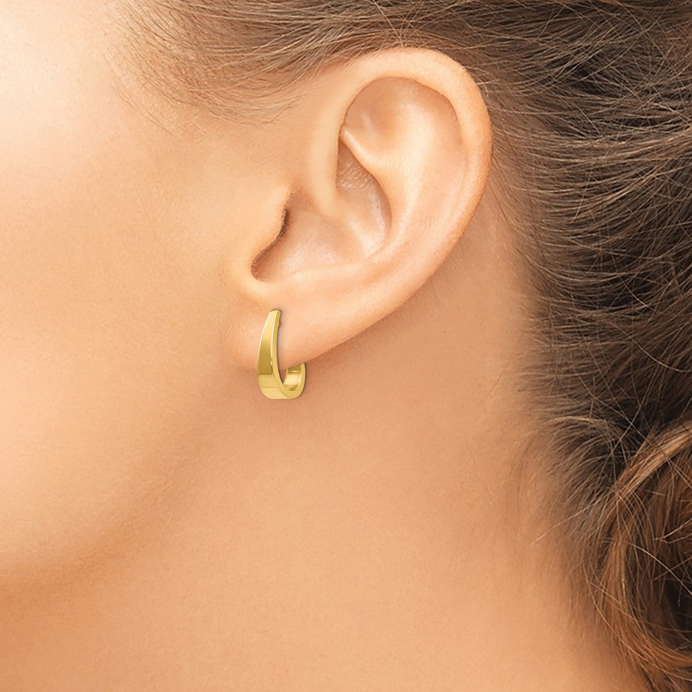 14k Small Polished J Hoop Earrings