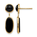 14k Black Onyx Oval Dangle Post Earrings