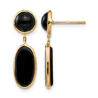 14k Black Onyx Oval Dangle Post Earrings