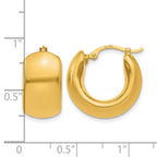 14k 8.75x18mm Wide Puffed Hoop Earrings