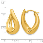 14k Twisted Oval Hoop Earrings