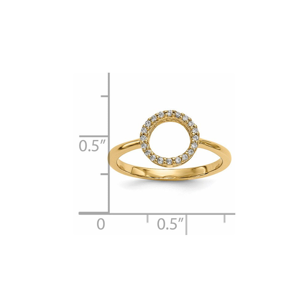 14k 1/15 carat Diamond Open Circle Ring