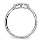 14k White Gold 1/15 carat Diamond Open Circle Ring