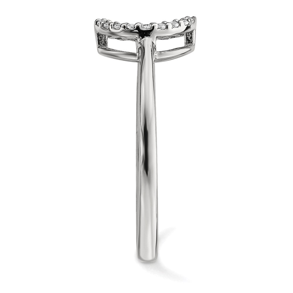 14k White Gold 1/15 carat Diamond Open Circle Ring