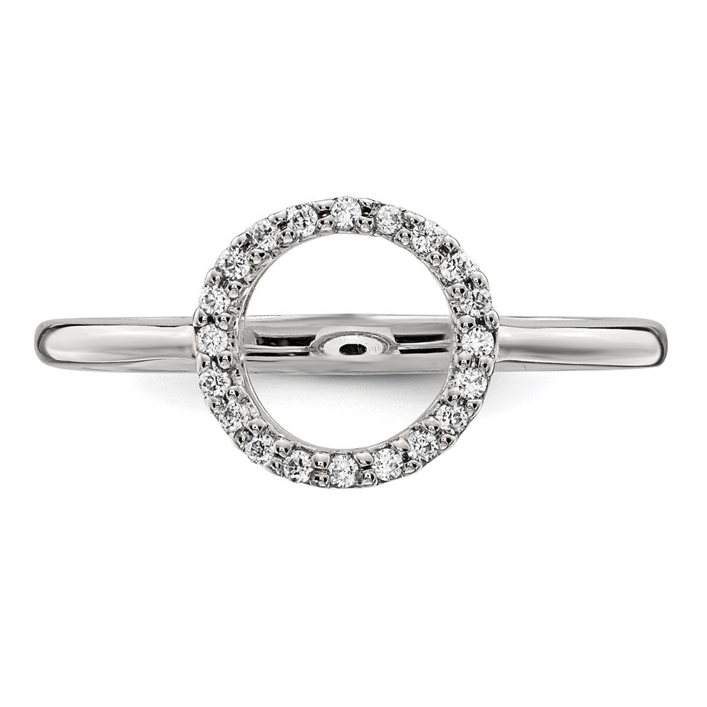 14k White Gold 1/15 carat Diamond Open Circle Ring