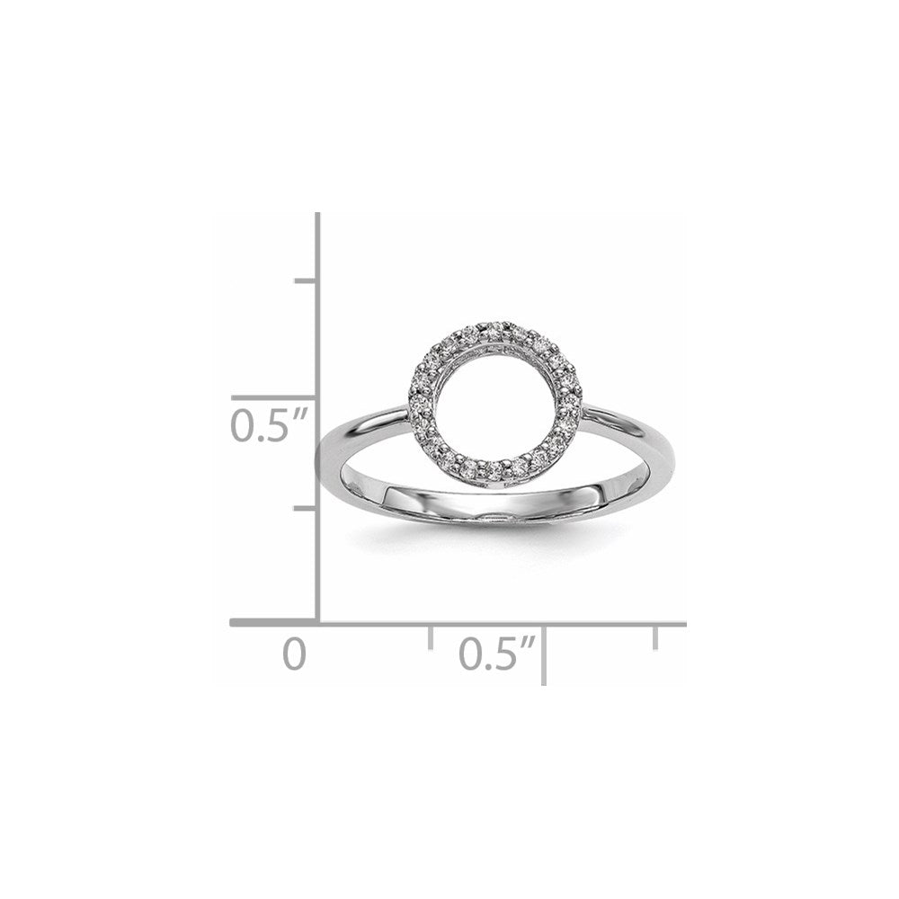 14k White Gold 1/15 carat Diamond Open Circle Ring