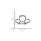 14k White Gold 1/15 carat Diamond Open Circle Ring