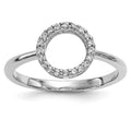 14k White Gold 1/15 carat Diamond Open Circle Ring