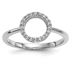 14k White Gold 1/15 carat Diamond Open Circle Ring