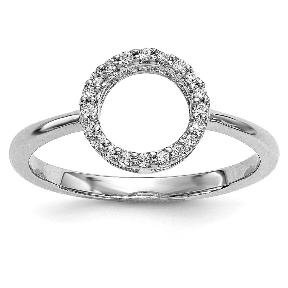 14k White Gold 1/15 carat Diamond Open Circle Ring