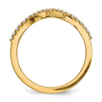 14k 1.5mm 1/6 carat Diamond V-Shape Band