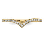 14k 1.5mm 1/6 carat Diamond V-Shape Band
