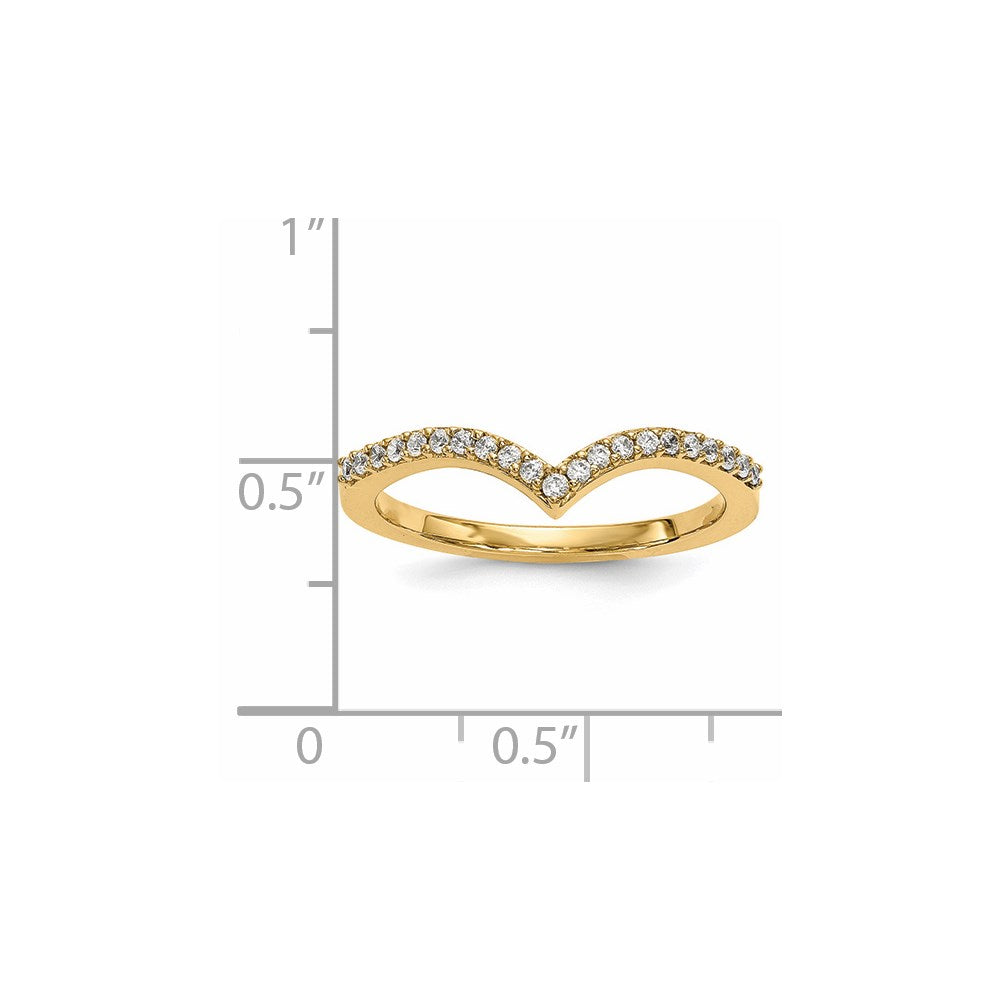 14k 1.5mm 1/6 carat Diamond V-Shape Band