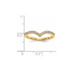 14k 1.5mm 1/6 carat Diamond V-Shape Band