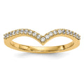 14k 1.5mm 1/6 carat Diamond V-Shape Band
