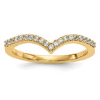 14k 1.5mm 1/6 carat Diamond V-Shape Band