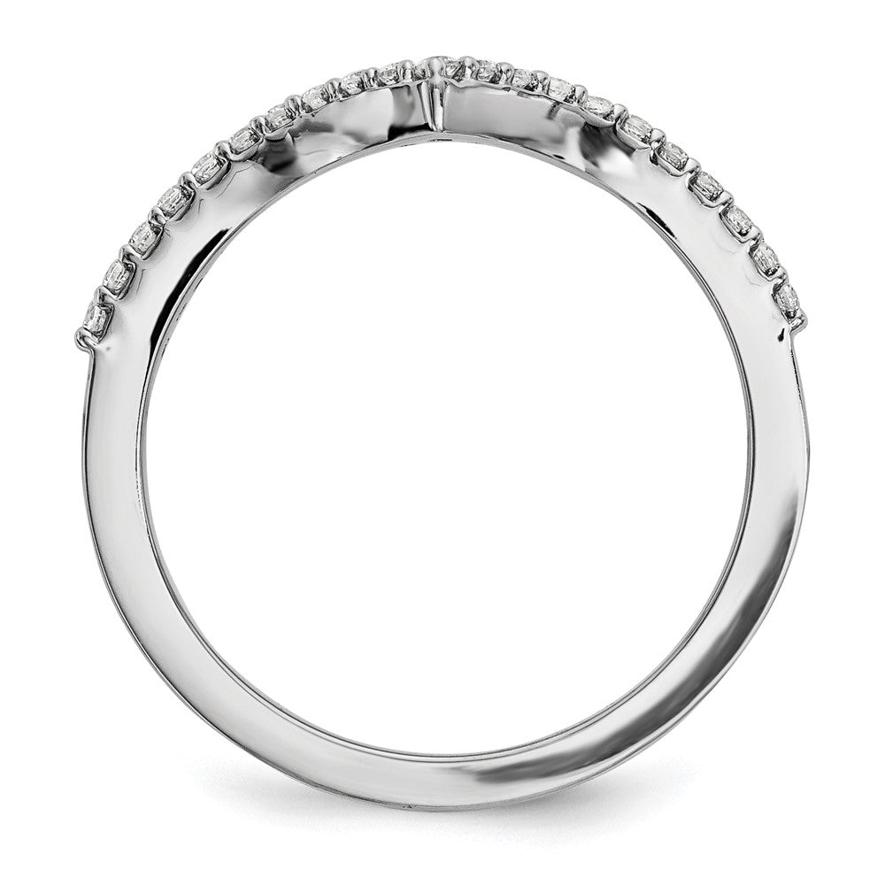 14k White Gold 1.5mm 1/6 carat Diamond V-Shape Band