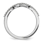 14k White Gold 1.5mm 1/6 carat Diamond V-Shape Band