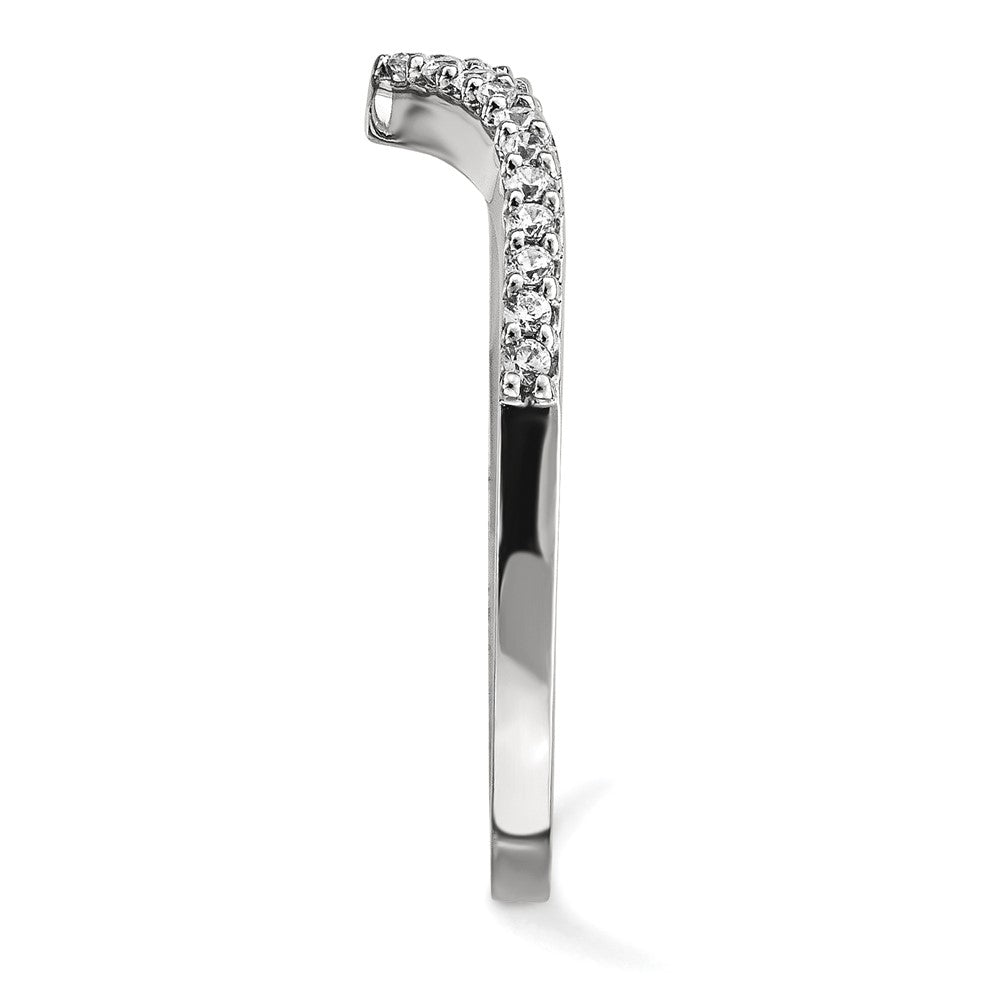14k White Gold 1.5mm 1/6 carat Diamond V-Shape Band