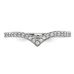 14k White Gold 1.5mm 1/6 carat Diamond V-Shape Band