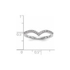 14k White Gold 1.5mm 1/6 carat Diamond V-Shape Band