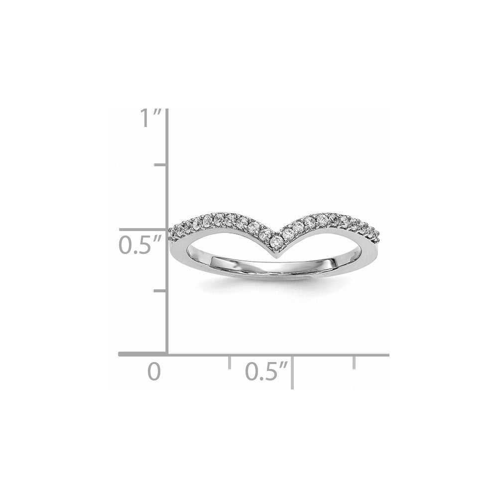 14k White Gold 1.5mm 1/6 carat Diamond V-Shape Band
