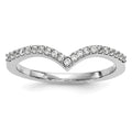 14k White Gold 1.5mm 1/6 carat Diamond V-Shape Band