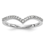 14k White Gold 1.5mm 1/6 carat Diamond V-Shape Band