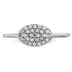 14k White Gold Diamond Cluster Oval Ring