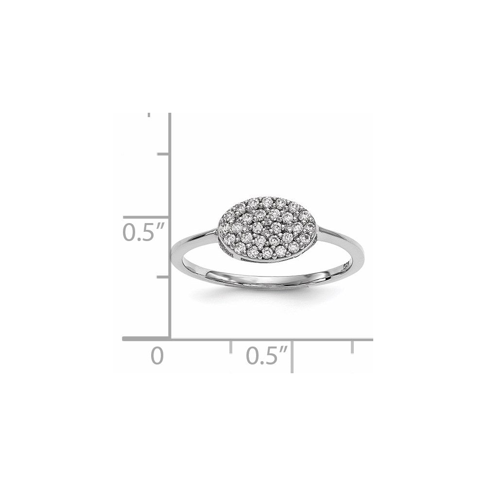 14k White Gold Diamond Cluster Oval Ring