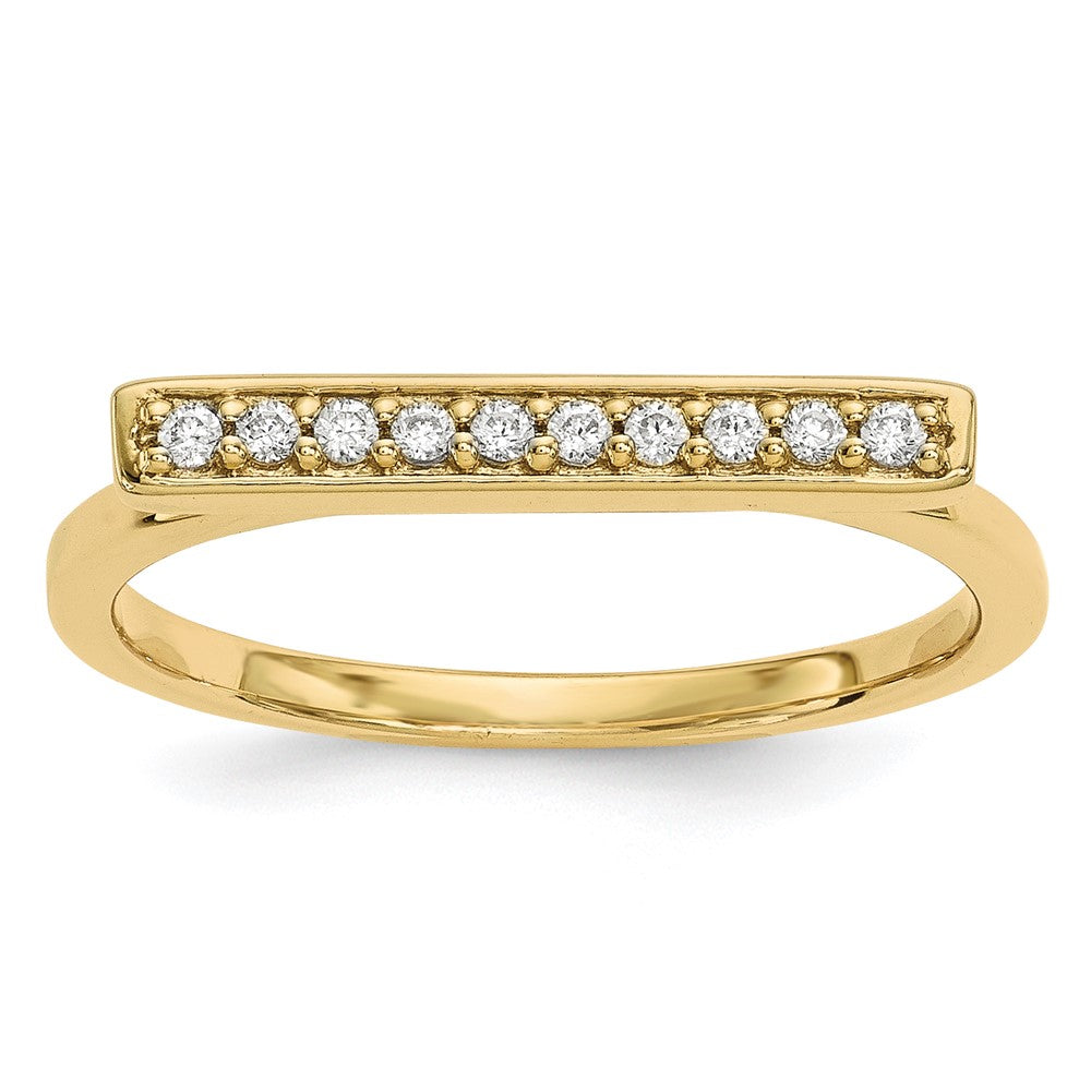 14k 1/10 carat Diamond Bar Ring