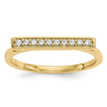 14k 1/10 carat Diamond Bar Ring