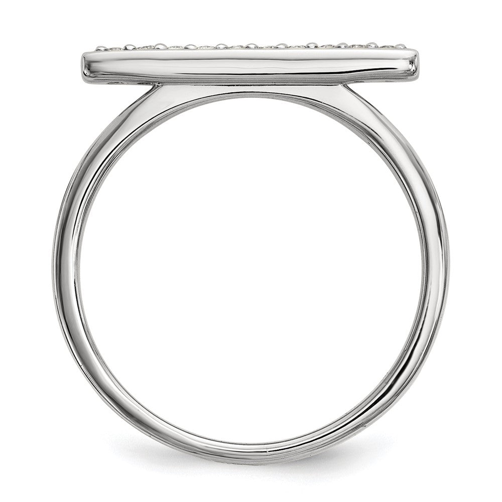 14k White Gold 1/10 carat Diamond Bar Ring