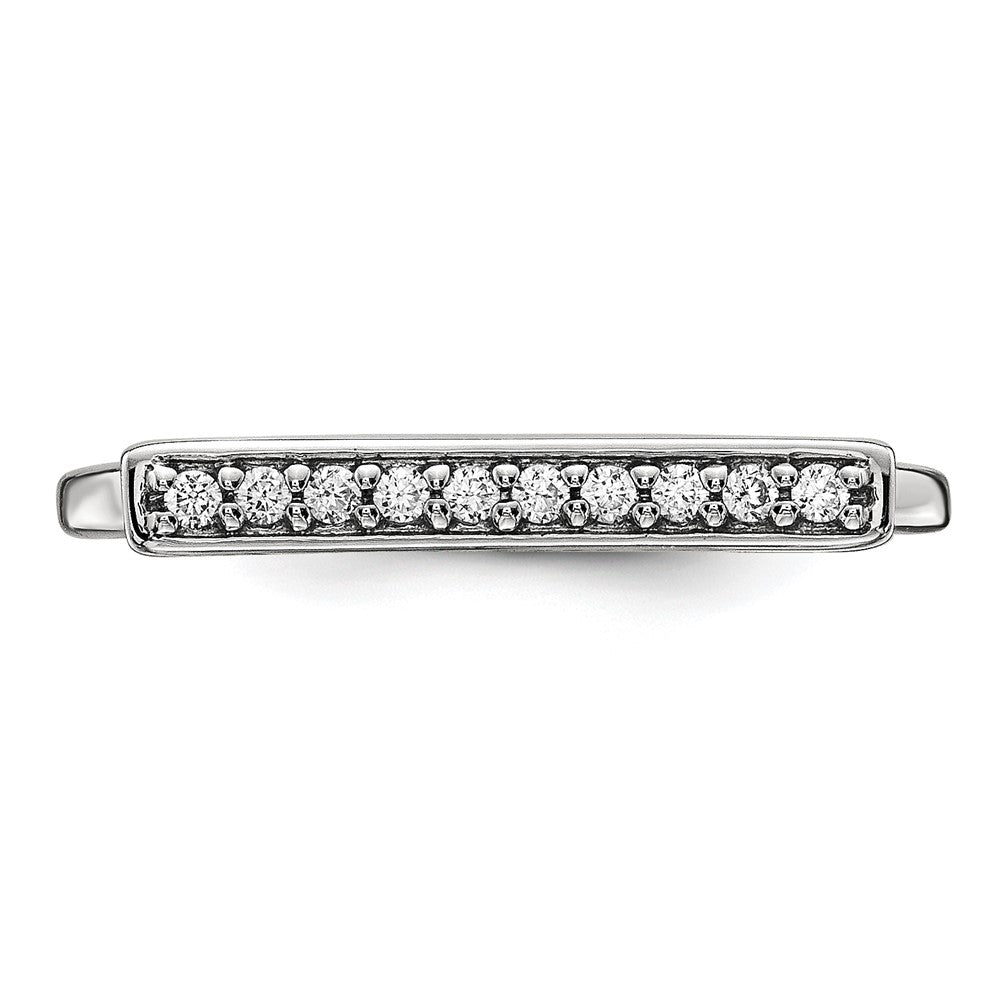 14k White Gold 1/10 carat Diamond Bar Ring