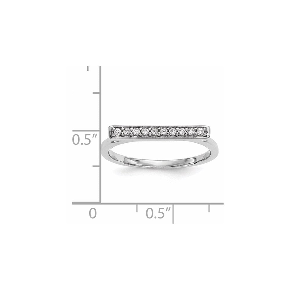 14k White Gold 1/10 carat Diamond Bar Ring