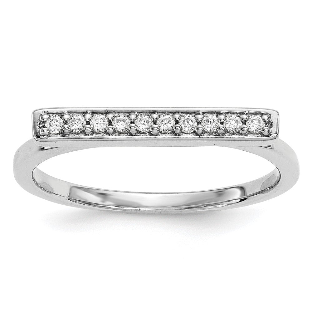 14k White Gold 1/10 carat Diamond Bar Ring