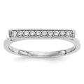 14k White Gold 1/10 carat Diamond Bar Ring