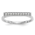 14k White Gold 1/10 carat Diamond Bar Ring