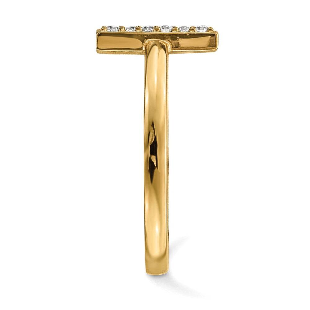 14k 1/10 carat Diamond Double Bar Ring