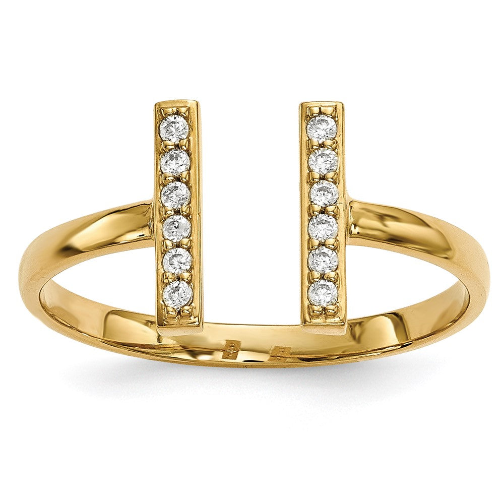 14ky Diamond Double Bar Ring