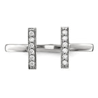 14kw Diamond Double Bar Ring