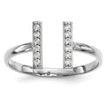 14kw Diamond Double Bar Ring