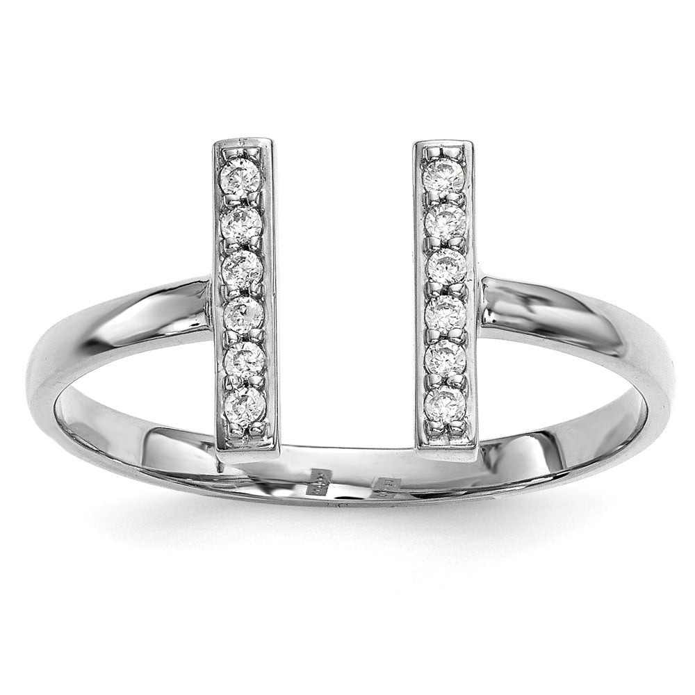 14kw Diamond Double Bar Ring