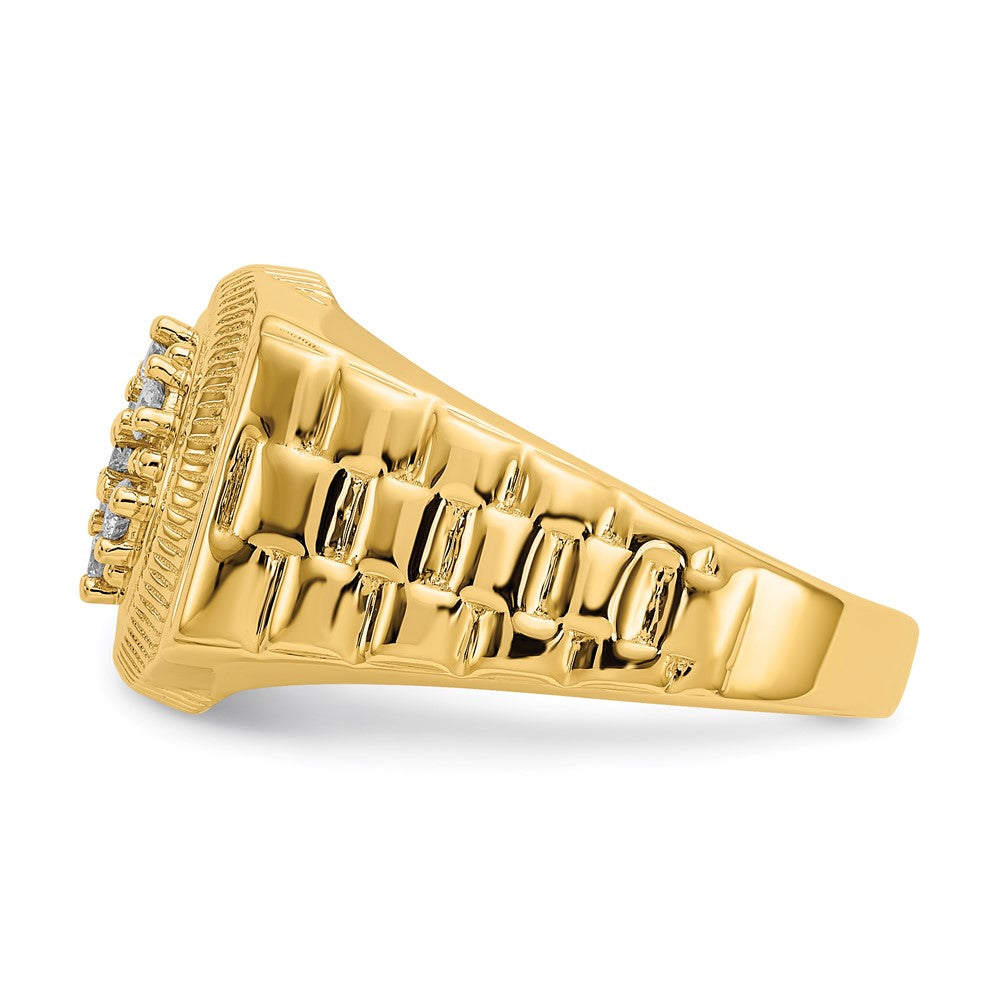 IB Goodman 14k 1/4 carat AAA Diamond Circular Top Mens Ring