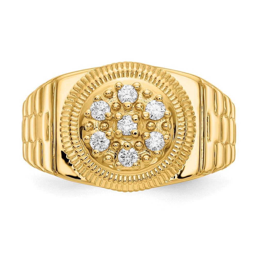 IB Goodman 14k 1/4 carat AAA Diamond Circular Top Mens Ring