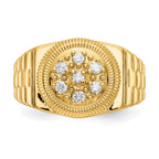 IB Goodman 14k 1/4 carat A Diamond Circular Top Mens Ring