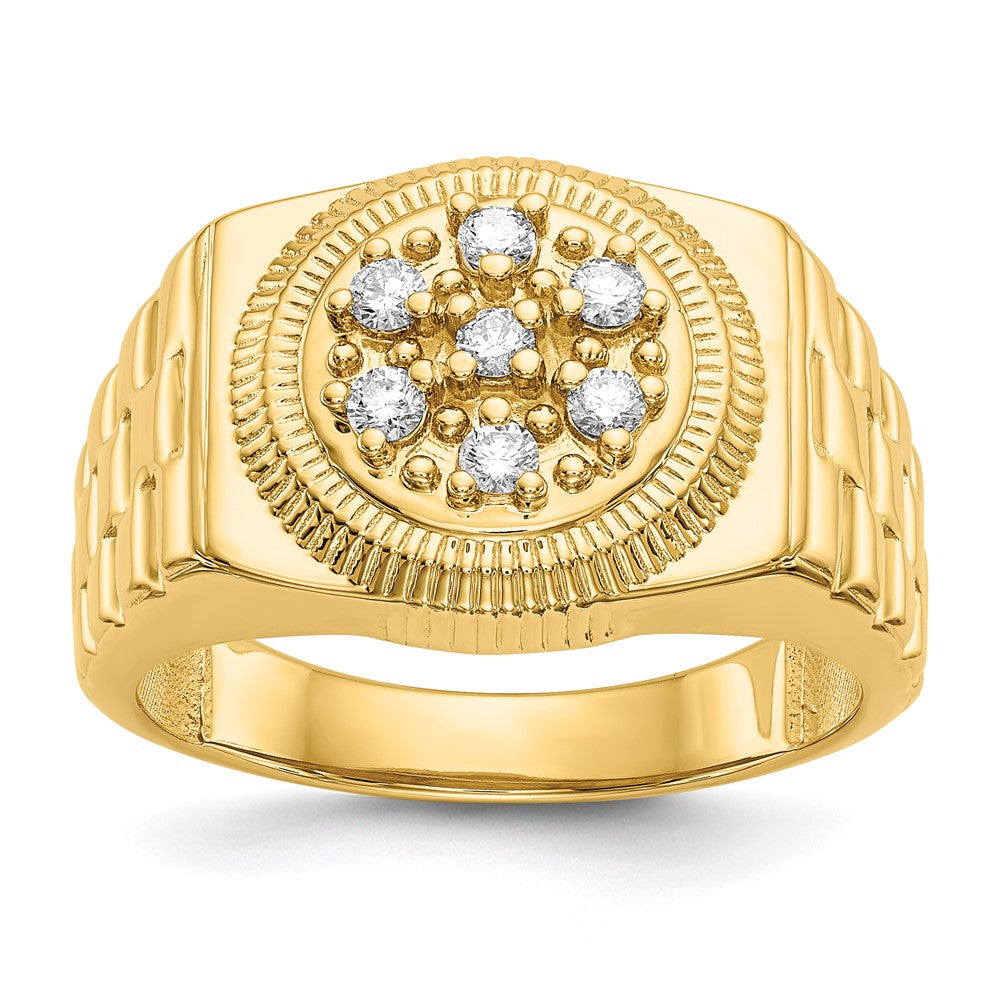 IB Goodman 14k 1/4 carat AAA Diamond Circular Top Mens Ring