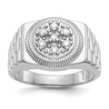 IB Goodman 14k White Gold 1/4 carat AAA Diamond Circular Top Mens Ring